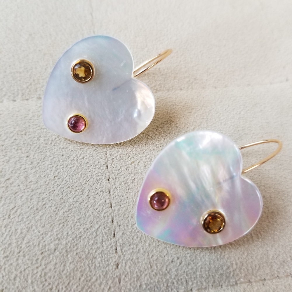 Lizzie Fortunato Mi Amor heart earrings